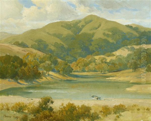 Marin Lake (lake Nicasio) Oil Painting by Percy Gray