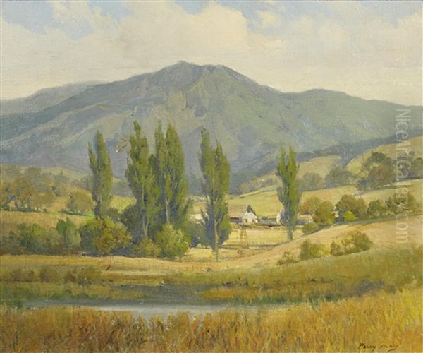 Farm Beneath Mt. Tamalpais Oil Painting by Percy Gray