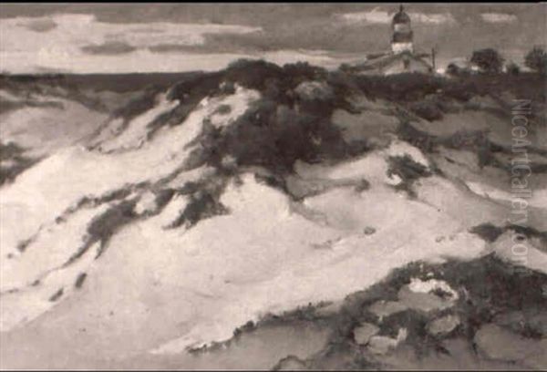 Pacific Lighthouse Oil Painting by Percy Gray