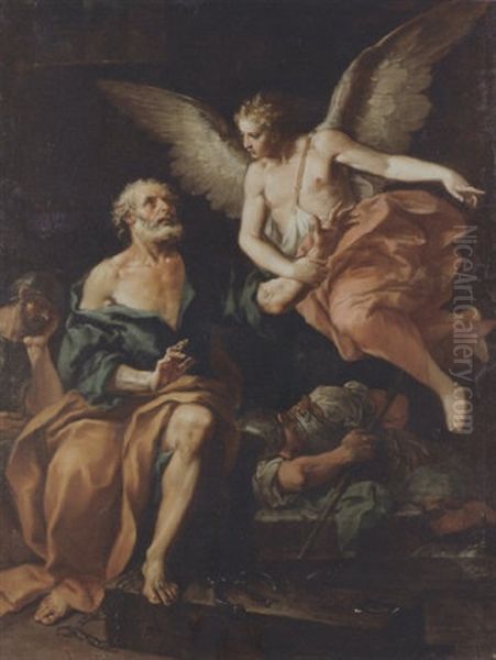 The Liberation Of Saint Peter Oil Painting by Ercole Graziani the Elder