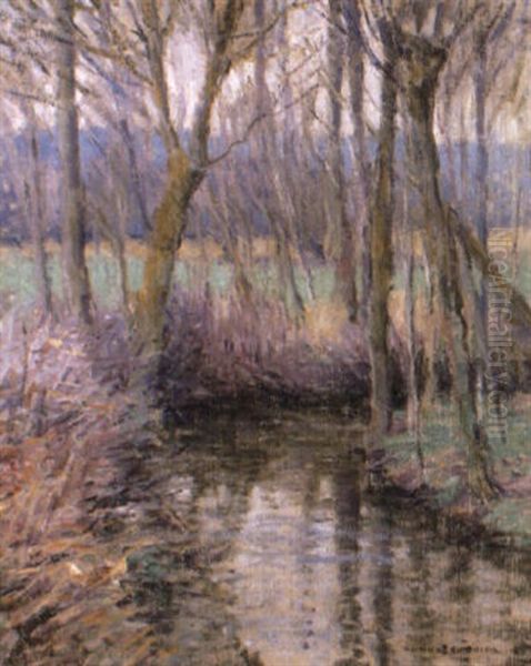 Stream At Giverny Oil Painting by Edmund William Greacen