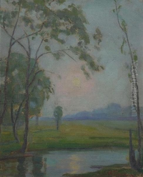 Misty Morning Oil Painting by William Greason