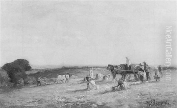 Potato Gatherers Oil Painting by William Greaves