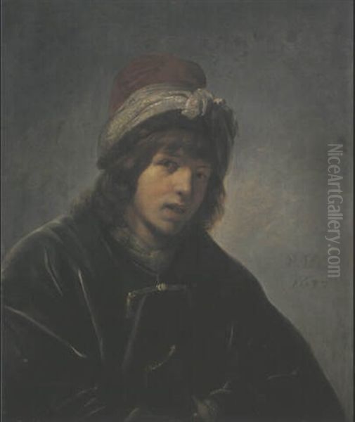 Bildnis Eines Jungen Mannes Mit Turbanartiger Kopfbedeckung Oil Painting by Pieter Fransz de Grebber