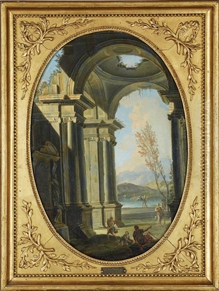 Temple Ruin Oil Painting by Gennaro Greco