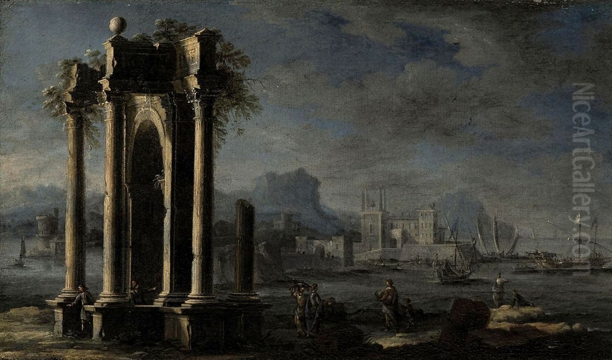 Capriccio Architettonico Oil Painting by Gennaro Greco