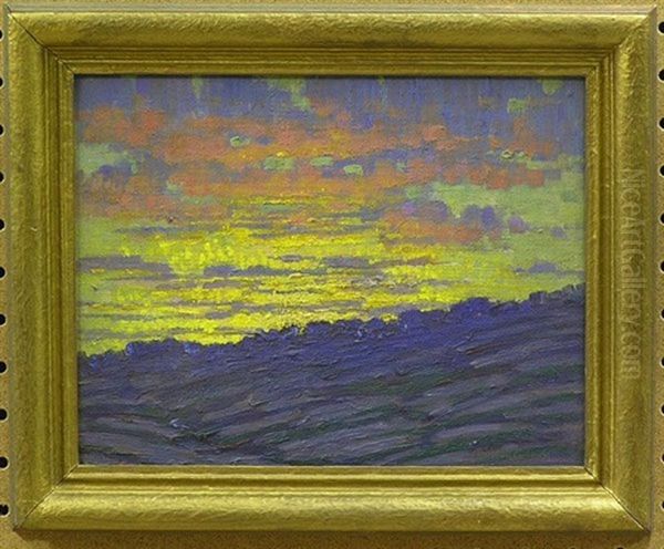 Landscape At Sunset Oil Painting by Joseph Greenbaum
