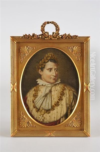 Portrait En Buste De Napoleon En Costume Du Sacre (after Baron Gerard) Oil Painting by Gaspard Gregoire