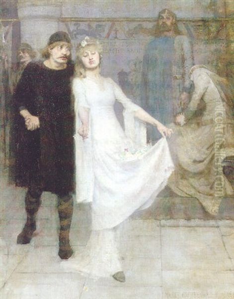 Ophelia And Laertes Oil Painting by Maurice William Greiffenhagen