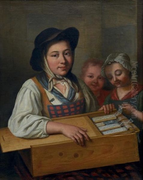 La Marchande De Dentelles Oil Painting by Gabriel Gresly