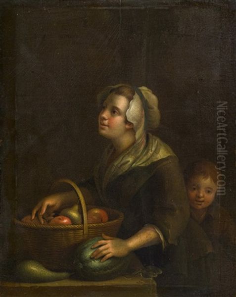 Obstverkauferin Oil Painting by Gabriel Gresly