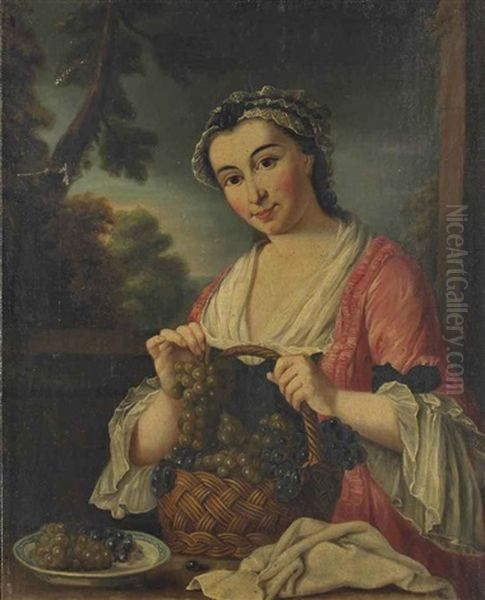 Une Cueilleuse De Raisin Oil Painting by Gabriel Gresly