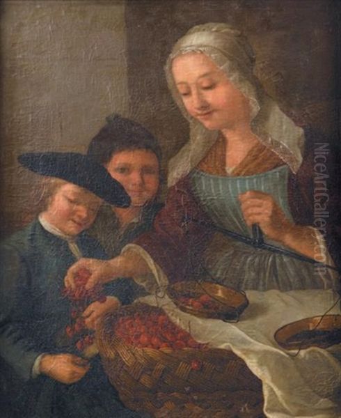 La Vendeuse De Cerises Oil Painting by Gabriel Gresly