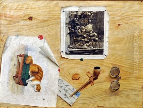 Trompe L'oeil Au Pele Mele Oil Painting by Gabriel Gresly