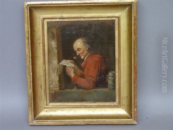 Fumeur A La Fenetre Oil Painting by Gabriel Gresly