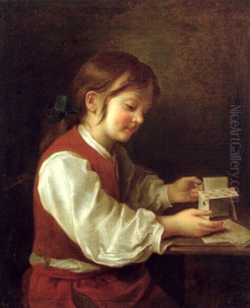 Das Kartenhaus Oil Painting by Gabriel Gresly