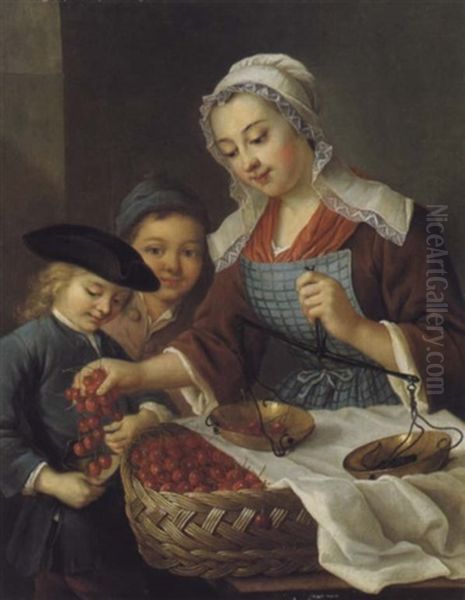 Le Marchande De Cerises Oil Painting by Gabriel Gresly