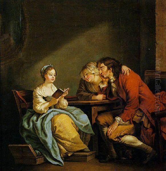 La Lecture Oil Painting by Jean Baptiste Greuze