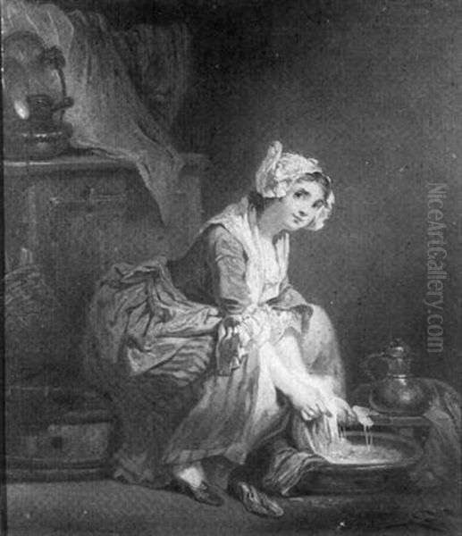 La Savonneuse Oil Painting by Jean Baptiste Greuze