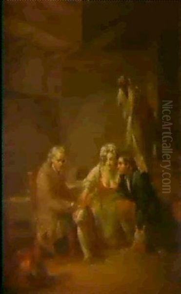 L'aveugle Trompe (der Betrogene Blinde) Oil Painting by Jean Baptiste Greuze