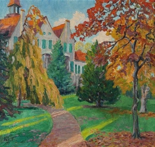 Garten In Herbstfarben Oil Painting by Rudolf Greve