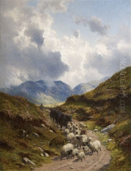 The Way Home (mountain Landscape) Oil Painting by Alfred Grey
