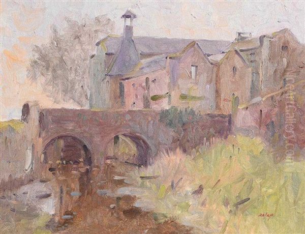 Athgarvan Mill, Athgarvan, Co Kildare Oil Painting by James, R.H.A. Grey