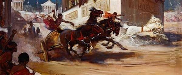 The Chariot Race Oil Painting by Walter Graham Grieve