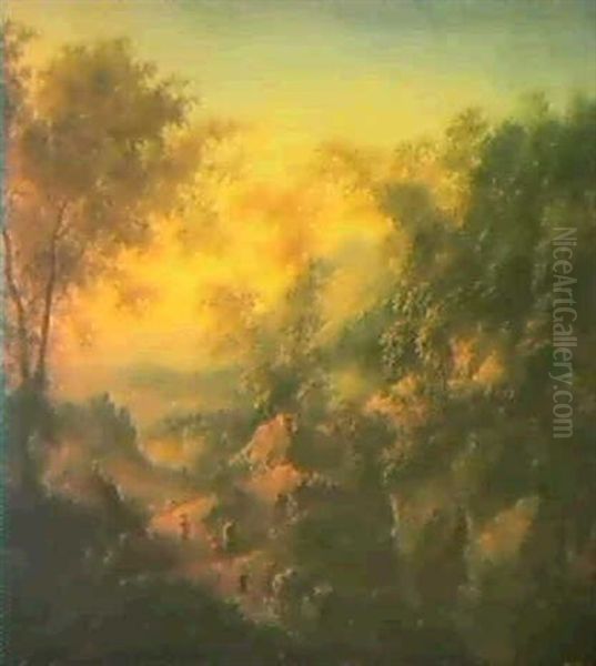 Weg Am Waldstorm Oil Painting by Jan Griffier the Elder
