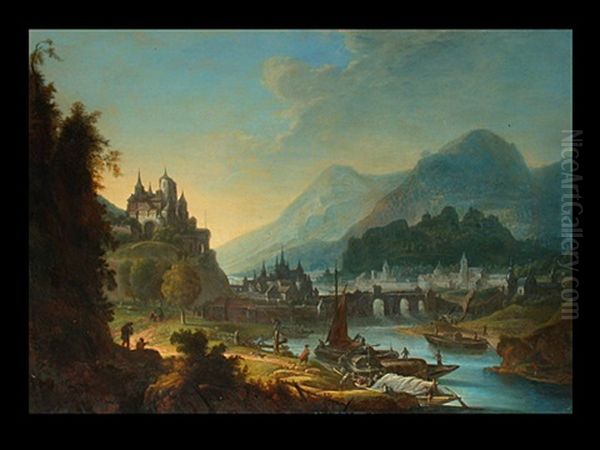 Phantasielandschaft Oil Painting by Robert Griffier