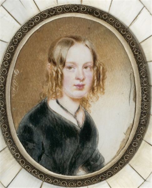 Bildnis Eines Blonden Madchens Mit Stoppellocken Oil Painting by Matthias Grilhofer