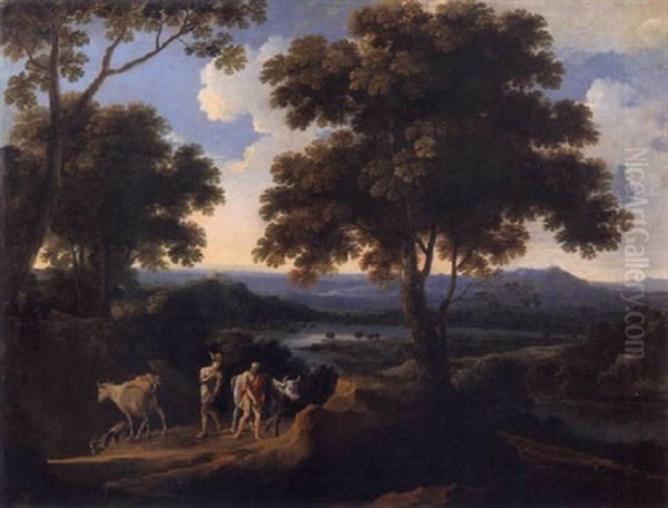 Paesaggio Con Figure Oil Painting by Giovanni Francesco Grimaldi