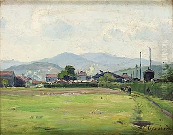 Sommarlandskap Oil Painting by Johannes Martin Grimelund