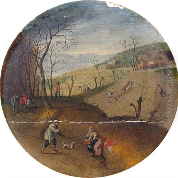 Le Travail Dans Les Champs Oil Painting by Jacob Grimmer