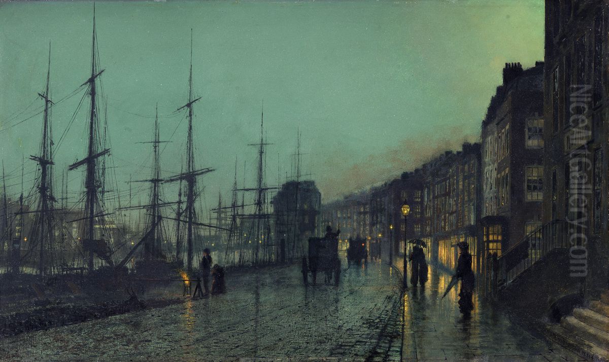 Shipping On The Clyde Oil Painting by John Atkinson Grimshaw