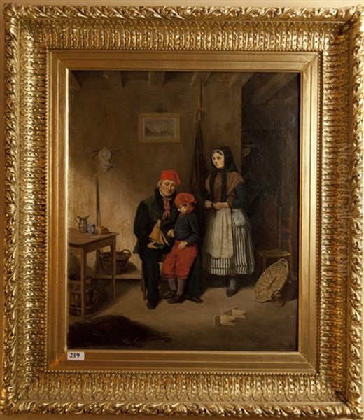 La Famille Du Pecheur Breton Oil Painting by Ernest Henry Griset