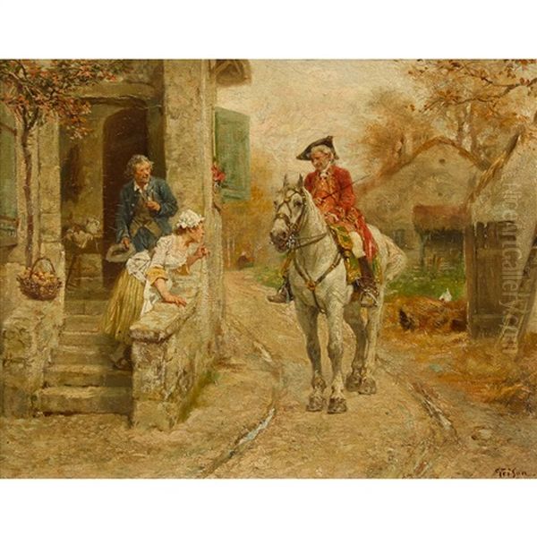 Der Besuch Oil Painting by Francois Adolphe Grison