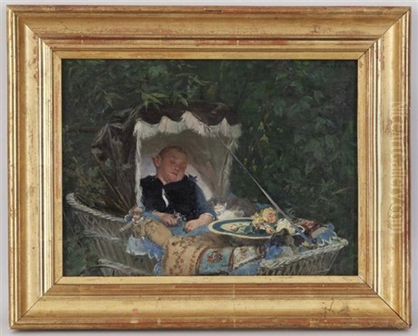 Bebe Endormi Oil Painting by Francois Adolphe Grison