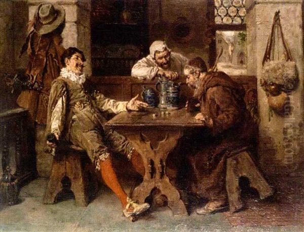 In Der Schenke Oil Painting by Francois Adolphe Grison