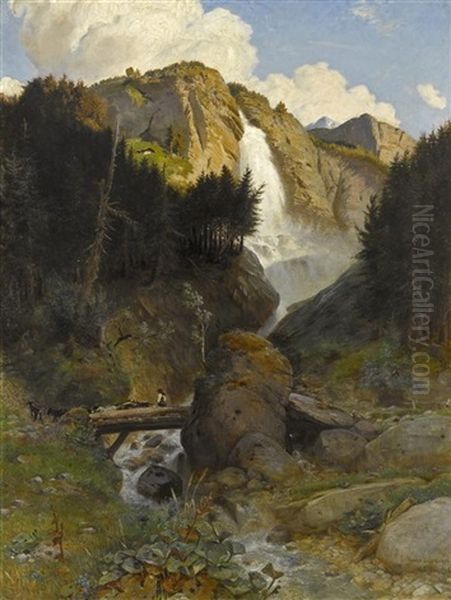 Berglandschaft Mit Oltschibach Bei Brienz Oil Painting by Conrad Grob