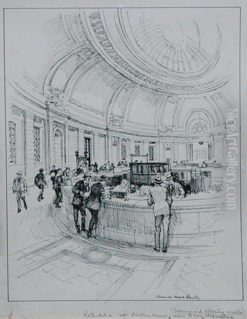 Rotunda Of The Custom House Oil Painting by Vernon Howe Bailey