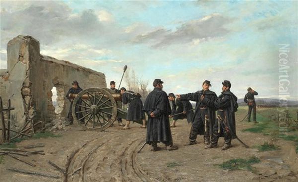 Battle Preparations Oil Painting by Paul Louis Narcisse Grolleron