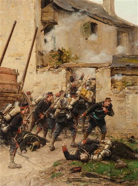 Charge De L'infanterie Oil Painting by Paul Louis Narcisse Grolleron
