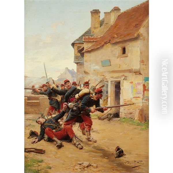 Fallen Soldier Oil Painting by Paul Louis Narcisse Grolleron