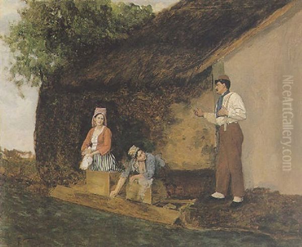 Le Lavoir Oil Painting by Paul Louis Narcisse Grolleron