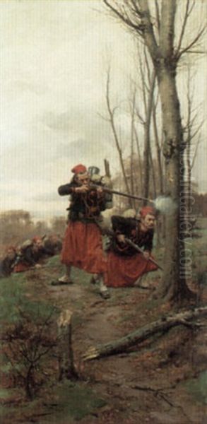 The Sharpshooters Oil Painting by Paul Louis Narcisse Grolleron