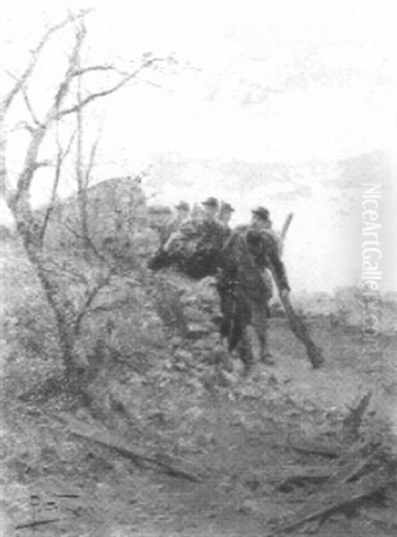 En Manoeuvre Oil Painting by Paul Louis Narcisse Grolleron