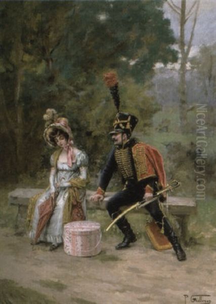 A Military Advance Oil Painting by Paul Louis Narcisse Grolleron