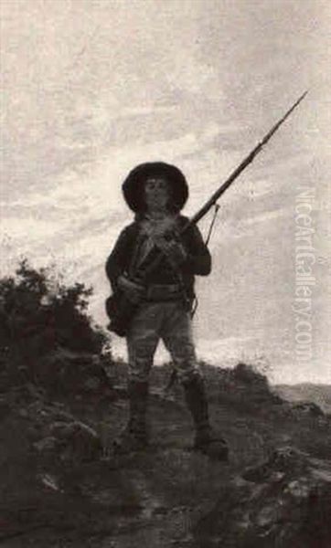 Soldier Standing Guard Oil Painting by Paul Louis Narcisse Grolleron