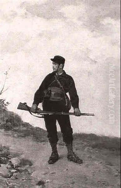 French Infantryman Oil Painting by Paul Louis Narcisse Grolleron